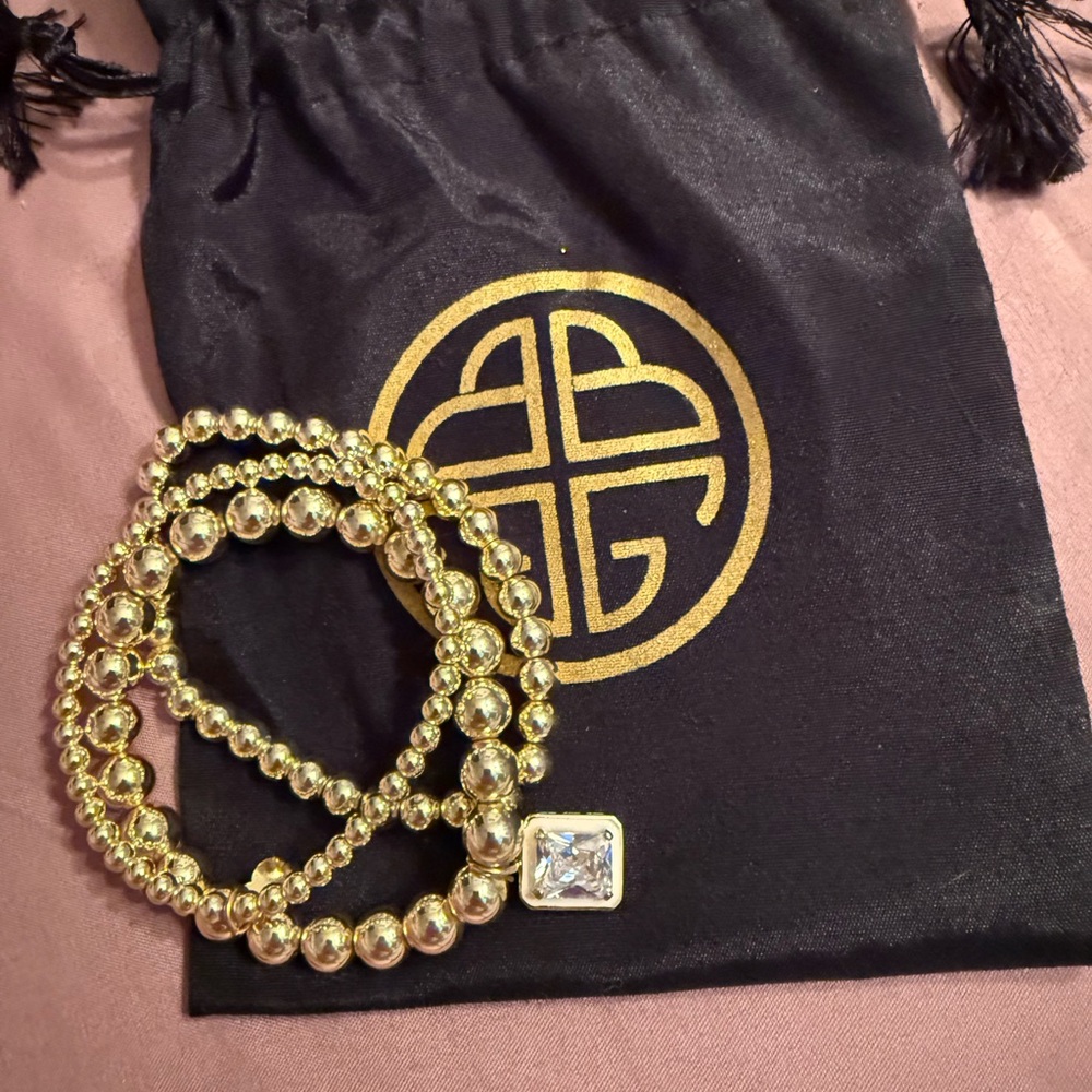 Elegant Gold Beaded Bracelet Set